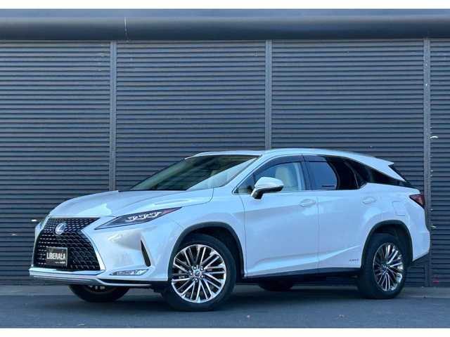 レクサス ＲＸ 450hL 茨城県 2021(令3)年 3.2万km ソニッククォーツ 後期型 /ム-ンル-フ /マクレビ /HUD /パノラミックビュ-モニタ- /白革 /シ-トヒ-タ- /ベンチレ-ション /M付PWシ-ト /ステアヒ-タ- /PWテ-ルゲ-ト /三眼LED /オ-トハイビ-ム /ナビ /TV /BT /レクサスSFT /ACC /LKA /BSM  /ETC2.0 /禁煙車