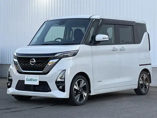 日産 ルークス HWS Gターボ プロパイロットED 愛媛県 2020(令2)年 1.8万km ホワイトパール 純正ナビ/(Bluetooth/CD/SD/DVD/AUX/フルセグ)/前方ドライブレコーダー/アラウンドビューモニター/ビルトインETC/両側パワースライドドア/レーダークルーズコントロール/純正15インチアルミホイール/レーンキープアシスト/オートライト/LEDヘッドライト/フォグランプ/プッシュスタート/スマートキー/アイドリングストップ/純正フロアマット/純正ドアバイザー/横滑り防止装置/衝突被害軽減ブレーキ/リアロールサンシェード/電動格納ミラー/電動パーキングホールド/オートブレーキホールド/オートリトラクタブルミラー