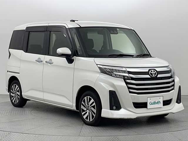 トヨタ ルーミー カスタムG 新潟県 2022(令4)年 1.3万km パールホワイトⅢ 4WD/スマートアシスト/純正ナビ/　　ワンセグ/CD/BT/AUX/バックカメラ/両側パワースライドドア/レーダークルーズコントロール/LEDオートライト/オートマチックハイビーム/シートヒーター/純正14インチアルミホイール/ステアリングスイッチ/アイドリングストップ/USBポート/スマートキー/ETC