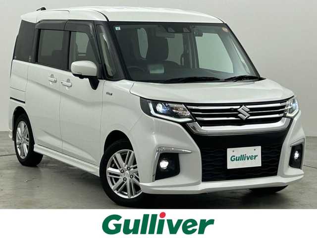 スズキ ソリオ HV MZ 福岡県 2021(令3)年 4.7万km ピュアホワイトP 純正ディスプレイオーディオナビ（ＢＴ，フルセグＴＶ）　/全方位カメラ　/ＥＴＣ　/前後ドライブレコーダー　/ＡＣＣ　/コーナーセンサー　/衝突軽減ブレーキ　/レーンキープ　/両側電動スライドドア　/ＨＵＤ　/ＬＥＤライト/シートヒーター