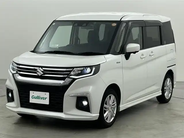 スズキ ソリオ HV MZ 福岡県 2021(令3)年 4.7万km ピュアホワイトP 純正ディスプレイオーディオナビ（ＢＴ，フルセグＴＶ）　/全方位カメラ　/ＥＴＣ　/前後ドライブレコーダー　/ＡＣＣ　/コーナーセンサー　/衝突軽減ブレーキ　/レーンキープ　/両側電動スライドドア　/ＨＵＤ　/ＬＥＤライト/シートヒーター