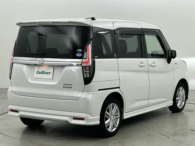 スズキ ソリオ HV MZ 福岡県 2021(令3)年 4.7万km ピュアホワイトP 純正ディスプレイオーディオナビ（ＢＴ，フルセグＴＶ）　/全方位カメラ　/ＥＴＣ　/前後ドライブレコーダー　/ＡＣＣ　/コーナーセンサー　/衝突軽減ブレーキ　/レーンキープ　/両側電動スライドドア　/ＨＵＤ　/ＬＥＤライト/シートヒーター