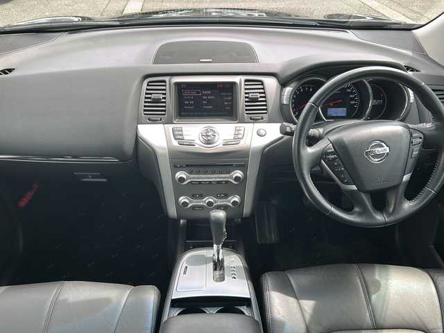 日産 ムラーノ 250XV 富山県 2012(平24)年 6.1万km スーパーブラック ワンオーナー/スマートキー（２本）/レザーシート/メーカーオプションナビ/フルセグTV/ビルトインETC/バックカメラ/左サイドカメラ/クルーズコントロール/シートヒーター（D/N）/フォグランプ/純正ドアバイザー/純正フロアマット/横滑り防止装置/前後ドラレコ/ステアリングスイッチ/保証書/取扱説明書/ナビ取扱説明書/車載タイヤ（社外ホイール235/65R18）