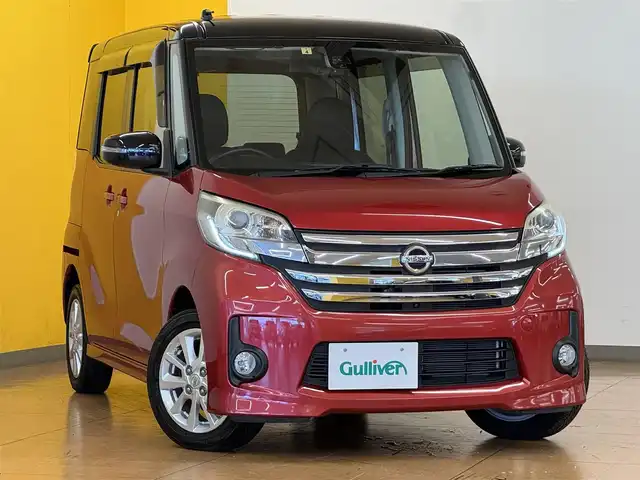 日産 デイズ ルークス ハイウェイスターX 群馬県 2016(平28)年 5.8万km スパークリングレッド/ブラック エマージェンシーブレーキ/社外SDナビ/　　フルセグ/　　BT/SD/DISC/USB/iPod/全方位カメラ/片側パワースライドドア/HIDヘッドライト/純正14インチAW/ステアリングスイッチ/AAC/アイドリングストップ/横滑り防止機能/スマートキー/ETC