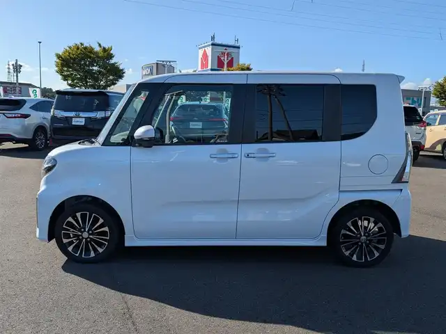 ダイハツ タント カスタム RS 福井県 2019(令1)年 3.5万km シャイニングホワイトパール フルタイム4WD/カーオーディオ（FH-4400）/・（FM/AM/CD/USB/AUX）/両側パワースライドドア/スマートアシスト/車線逸脱抑制制御機能/アダプティブクルーズコントロール/スマートパノラマパーキングアシスト/前席シートヒーター/D席ロングスライド/ビルトインETC/ドライブレコーダー/レーダー探知機（GWR83sd）/純正ラバーフロアマット/オートLEDライト/電動格納ウィンカーミラー/フロントフォグランプ/オートマチックハイビーム/純正15インチAW/スマートキー