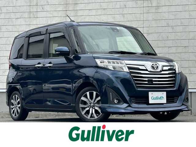トヨタ ルーミー カスタムG－T 山形県 2017(平29)年 6.9万km レーザーブルークリスタルシャイン 社外ナビ/バックカメラ/ETC/両側パワースライドドア/衝突回避支援ブレーキ機能/純正１５インチアルミホイール/フルセグＴＶ/ＬＥＤヘッドライト/ドライブレコーダー/シートヒーター/スマートキー