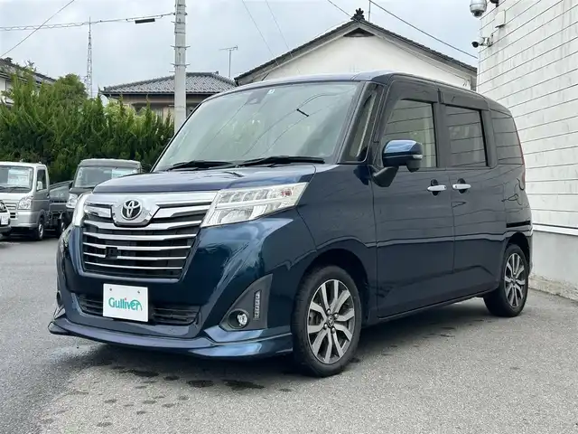トヨタ ルーミー カスタムG－T 山形県 2017(平29)年 6.9万km レーザーブルークリスタルシャイン 社外ナビ/バックカメラ/ETC/両側パワースライドドア/衝突回避支援ブレーキ機能/純正１５インチアルミホイール/フルセグＴＶ/ＬＥＤヘッドライト/ドライブレコーダー/シートヒーター/スマートキー