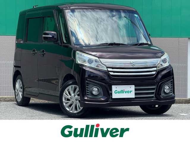 スズキ スペーシア カスタム GS 千葉県 2015(平27)年 2.7万km ムーンライトバイオレットPM ワンオーナー/純正SDナビ/　(フルセグTV/CD/DVD/iPod/Bluetooth)/バックカメラ/前後ドライブレコーダー/ステアリングスイッチ/プッシュエンジンスタート/スマートキー/スペアキー/片側パワースライドドア/運転席シートヒーター/オートライト/純正フロアマット/保証書＆取扱説明書