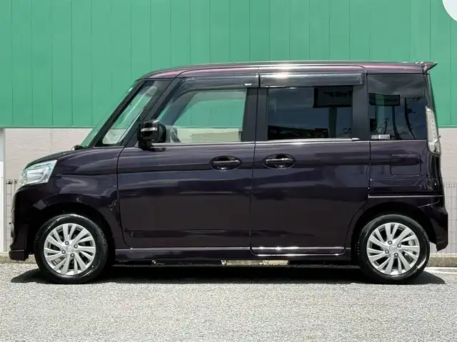 スズキ スペーシア カスタム GS 千葉県 2015(平27)年 2.7万km ムーンライトバイオレットPM ワンオーナー/純正SDナビ/　(フルセグTV/CD/DVD/iPod/Bluetooth)/バックカメラ/前後ドライブレコーダー/ステアリングスイッチ/プッシュエンジンスタート/スマートキー/スペアキー/片側パワースライドドア/運転席シートヒーター/オートライト/純正フロアマット/保証書＆取扱説明書