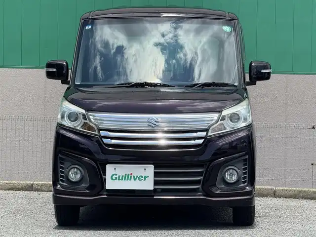 スズキ スペーシア カスタム GS 千葉県 2015(平27)年 2.7万km ムーンライトバイオレットPM ワンオーナー/純正SDナビ/　(フルセグTV/CD/DVD/iPod/Bluetooth)/バックカメラ/前後ドライブレコーダー/ステアリングスイッチ/プッシュエンジンスタート/スマートキー/スペアキー/片側パワースライドドア/運転席シートヒーター/オートライト/純正フロアマット/保証書＆取扱説明書