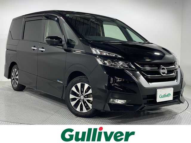 日産 セレナ ハイウェイスター Vセレクション 広島県 2018(平30)年 6.5万km ダイヤモンドブラック 禁煙車/純正９型ナビ(MM517D-L)/・Bluetooth/・CD/DVD/Blu-ray/・SD音楽/・フルセグ/アラウンドビューモニター/フリップダウンモニター/両側パワースライドドア/パーキングアシスト/シートヒーター/クルーズコントロール/コーナーセンサー(前後)/衝突軽減/レーンキープ/ＥＴＣ/ドラレコ(前方)/エアバッグ(運転席/助手席/サイド/カーテン)/純正16インチアルミホイール(195/60/R16)