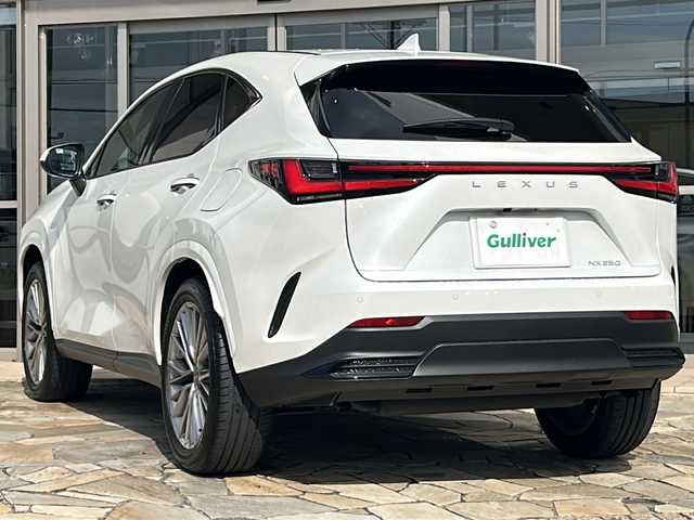 レクサス ＮＸ 250 バージョンL 静岡県 2024(令6)年 0.5万km ソニッククォーツ ワンオーナー/レクサスセーフティシステム/・プリクラッシュセーフティ/・ロードサインアシスト/・フロントクロストラフィックアラート/・レーンディバーチャーアラート/・レーンチェンジアシスト/・プロアクティブドライビングアシスト/・リヤクロストラフィックアラート/・ブラインドスポットモニター/・パーキングサポートブレーキ/・リヤカメラディテクション/・安心降車アシスト/・クリアランスソナー/純正メーカーナビ/・フルセグTV/・Bluetooth/ミラーキャスト/USB/ラジオ/主要装備/・サンルーフ/・レザーシート/・全席シートヒーター/・エアーシート/・ハンドルヒーター/・オートライト/・オートハイビーム/・パワーシート/・パワーバックドア/・パドルシフト/・オートホールド/・ブラインドスポットモニター/・デジタルインナーミラー/・全方位カメラ/・ETC2.0/・ヘッドアップディスプレイ/・電動格納シート
