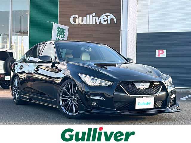 日産 スカイライン 400R 佐賀県 2023(令5)年 0.4万km スーパーブラック ワンオーナー/純正ナビ/Bluetooth/フルセグテレビ/CD/DVD/FM/AM/バックカメラ/全方位カメラ/オートライト/オートエアコン/プッシュスタート/パワーシート/シートメモリ/クルーズコントロール/純正アルミホイール/純正フロアマット/ETC/スマートキー/スペアキー/シートヒーター/ステアリングリモコン/パドルシフト/保証書/取扱説明書