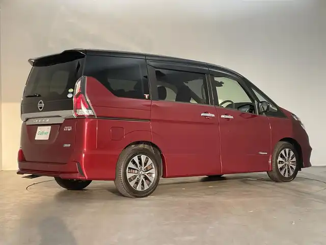 日産 セレナ ハイウェイスター 埼玉県 2017(平29)年 3.8万km マルーンレッド 2トーン 純正9型SDナビゲーション【MM516D-L】/AM FM フルセグ Bluetooth CD DVD/アラウンドビューモニター/純正11型フリップダウンモニター/両側パワースライドドア/ハンズフリーオートスライドドア/ビルトインETC/前方ドライブレコーダー/アイドリングストップ/車線逸脱警報/エマージェンシーブレーキ/標識検知機能/コーナーセンサー/ふらつき警報機能/純正フロアマット/LEDヘッドライト/オートライト/スマートキー/スペアキー