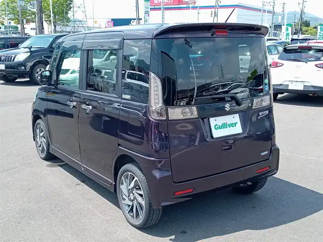 スズキ スペーシア カスタム XS 福井県 2015(平27)年 6.9万km ムーンライトバイオレットPM ワンオーナー車/全方位カメラ/４WD/純正15インチAW/両側パワースライドドア/キセノンヘッドライト/Fフォグ/シートヒーター/純正メモリナビ（CD/DVD/BT/USB/AUX/iPod）/フルセグテレビ/アイドリングストップ/横滑り防止装置/盗難防止装置/ダブルエアバッグ/純正フロアマット/スマートキー