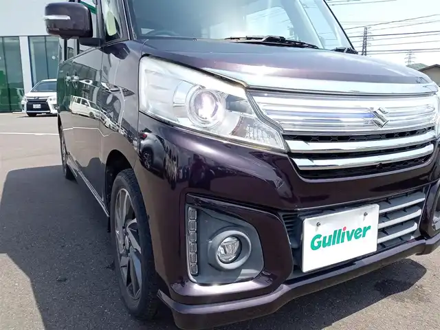 スズキ スペーシア カスタム XS 福井県 2015(平27)年 6.9万km ムーンライトバイオレットPM ワンオーナー車/全方位カメラ/４WD/純正15インチAW/両側パワースライドドア/キセノンヘッドライト/Fフォグ/シートヒーター/純正メモリナビ（CD/DVD/BT/USB/AUX/iPod）/フルセグテレビ/アイドリングストップ/横滑り防止装置/盗難防止装置/ダブルエアバッグ/純正フロアマット/スマートキー