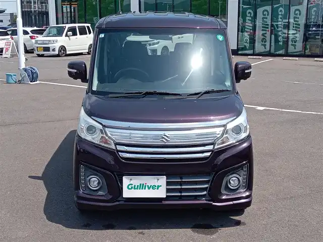 スズキ スペーシア カスタム XS 福井県 2015(平27)年 6.9万km ムーンライトバイオレットPM ワンオーナー車/全方位カメラ/４WD/純正15インチAW/両側パワースライドドア/キセノンヘッドライト/Fフォグ/シートヒーター/純正メモリナビ（CD/DVD/BT/USB/AUX/iPod）/フルセグテレビ/アイドリングストップ/横滑り防止装置/盗難防止装置/ダブルエアバッグ/純正フロアマット/スマートキー