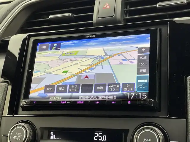 ホンダ シビック ハッチバック 宮城県 2020(令2)年 3.2万km オブシダンブルーパール ホンダセンシング　/ＨＫＳ２本出マフラー　/ブラックエンブレム　/ケンウッドナビＴＶ　/アダプティブクルーズコントロール/革コンビシート　/パワーシート　/ＬＥＤヘッドライト/オートハイビーム/追突軽減ブレーキ〈CMBS〉/路外逸脱抑制機能/ＥＴＣ２．０　/シートヒーター　/禁煙車