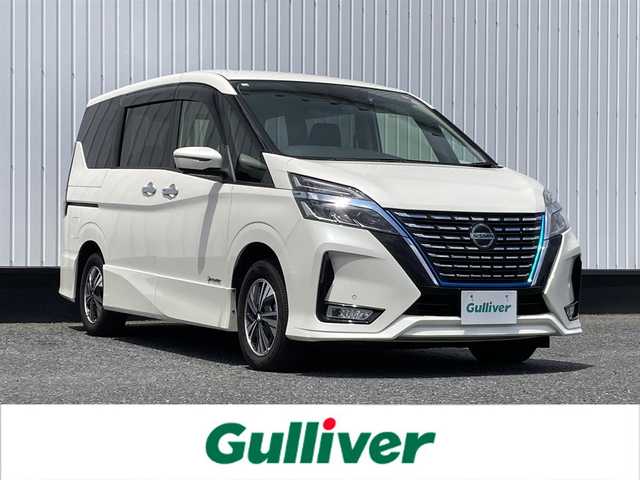 日産 セレナ e－パワー ハイウェイスター V 千葉県 2020(令2)年 2.4万km ブリリアントホワイトパール 純正10インチナビ/（フルセグTV/BT/CD/DVD/FM/AM）/全周囲カメラ/衝突被害軽減システム/車線逸脱警報/クルーズコントロール/両側パワースライドドア/横滑り防止装置/ETC/ドライブレコーダー/アイドリングストップ/LEDヘッドライト/フォグランプ/オートライト/ウィンカーミラー/電動格納ミラー/純正15インチAW/シートリフター/プッシュスタート/スマートキー/フロアマット/ドアバイザー/スペアキー/取扱説明書/保証書