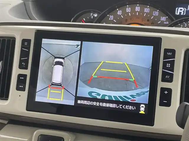 ダイハツ ムーヴ キャンバス G メイクアップ SA Ⅲ 埼玉県 2018(平30)年 1.4万km パールホワイトⅢ/ナチュラルベージュマイカメタリック 2トーン 純正８インチナビ　パノラマモニター　ワンオーナー　ＥＴＣ　ドライブレコーダー　ＨＤＭＩ　ＬＥＤライト　スマートアシスト３　誤発進抑制機能　シートヒーター　地デジフルセグ　両側パワースライドドア