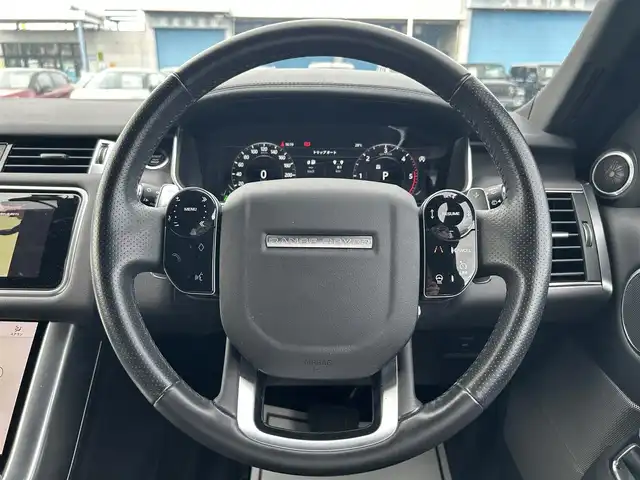 ランドローバー レンジローバースポーツ HSE 滋賀県 2018(平30)年 4.1万km サントリーニ・ブラック スライディングパノラミックルーフ　/黒革　/・前席パワーシート　/・前席シートヒーター　/電子制御エアサスペンション　/ＨＵＤ　/ＡＣＣ　/ＢＳＭ　/ＬＫＡ　/純正ナビ（ＣＤ／ＢＴ／ＤＴＶ／ＣａｒＰｌａｙ）/３６０°カメラ/電動リアゲート/コーナーセンサー/純正20インチAW
