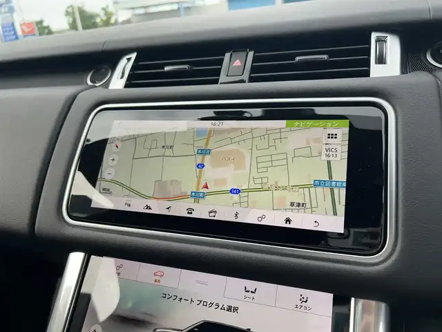 ランドローバー レンジローバースポーツ HSE 滋賀県 2018(平30)年 4.1万km サントリーニ・ブラック スライディングパノラミックルーフ　/黒革　/・前席パワーシート　/・前席シートヒーター　/電子制御エアサスペンション　/ＨＵＤ　/ＡＣＣ　/ＢＳＭ　/ＬＫＡ　/純正ナビ（ＣＤ／ＢＴ／ＤＴＶ／ＣａｒＰｌａｙ）/３６０°カメラ/電動リアゲート/コーナーセンサー/純正20インチAW