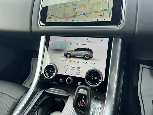 ランドローバー レンジローバースポーツ HSE 滋賀県 2018(平30)年 4.1万km サントリーニ・ブラック スライディングパノラミックルーフ　/黒革　/・前席パワーシート　/・前席シートヒーター　/電子制御エアサスペンション　/ＨＵＤ　/ＡＣＣ　/ＢＳＭ　/ＬＫＡ　/純正ナビ（ＣＤ／ＢＴ／ＤＴＶ／ＣａｒＰｌａｙ）/３６０°カメラ/電動リアゲート/コーナーセンサー/純正20インチAW