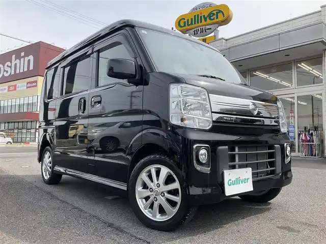 日産 ＮＶ１００クリッパー リオ E 滋賀県 2019(平31)年 3.6万km ブルーイッシュブラック 車検8年2月まで/ターボ車/ハイルーフ/インテリジェントエマージェンシーブレーキ/踏み間違い衝突アシスト/純正7インチナビ/Bluetooth、CD、SD、フルセグテレビ/バックカメラ/片側パワースライドドア/ETC/ユピテル前後2カメラドライブレコーダー/フォグランプ/室内LEDランプ/純正フロアマット/スペアキー有り/取扱説明書、保証書