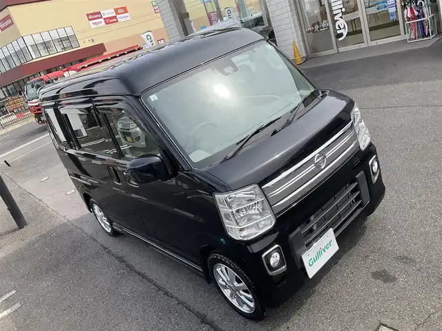 日産 ＮＶ１００クリッパー リオ E 滋賀県 2019(平31)年 3.6万km ブルーイッシュブラック 車検8年2月まで/ターボ車/ハイルーフ/インテリジェントエマージェンシーブレーキ/踏み間違い衝突アシスト/純正7インチナビ/Bluetooth、CD、SD、フルセグテレビ/バックカメラ/片側パワースライドドア/ETC/ユピテル前後2カメラドライブレコーダー/フォグランプ/室内LEDランプ/純正フロアマット/スペアキー有り/取扱説明書、保証書