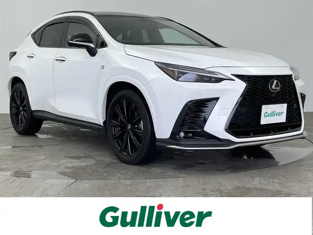 レクサス ＮＸ 350h Fスポーツ 大分県 2022(令4)年 3.7万km ホワイトノーヴァガラスフレーク パノラマルーフ/前後ドライブレコーダー/純正ナビ/・AM/FM/USB/Bluetooth/フルセグTV/・AppleCarPlay/AndroidAuto/Miracast/パノラミックビューモニター(床下透過表示機能付)/レクサスセーフティシステム/・プリクラッシュセーフティ/・レーンディパーチャーアラート/レーントレーシングアシスト/・レーンチェンジアシスト/フロントクロストラフィックアラート/・アダプティブハイビームシステム/・レーダークルーズコントロール(全車速追従機能付)/・ロードサインアシスト/発進遅れ告知機能/ドライバー異常時対応システム/・プロアクティブドライビングアシスト/ブラインドスポットモニター/前席パワーシート/シートヒーター/シートベンチレーション/三眼フルLEDヘッドランプ（ロー・ハイビーム）/LEDコーナリングランプ/純正ビルトインETC2.0
