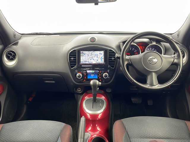 日産 ジューク 15RX タイプV 栃木県 2012(平24)年 7.6万km サファイアブラック 社外ナビ/（CD/DVD/AM/FM/フルセグ）/バックカメラ/ETC/電動格納ミラー/純正フロアマット/プッシュスタート/スマートキー/スペアキー