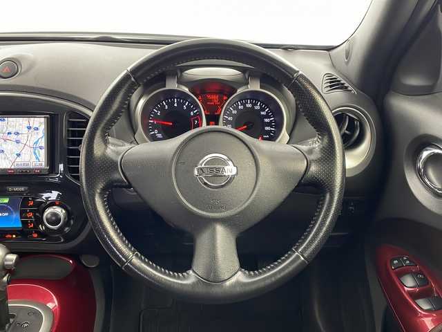 日産 ジューク 15RX タイプV 栃木県 2012(平24)年 7.6万km サファイアブラック 社外ナビ/（CD/DVD/AM/FM/フルセグ）/バックカメラ/ETC/電動格納ミラー/純正フロアマット/プッシュスタート/スマートキー/スペアキー