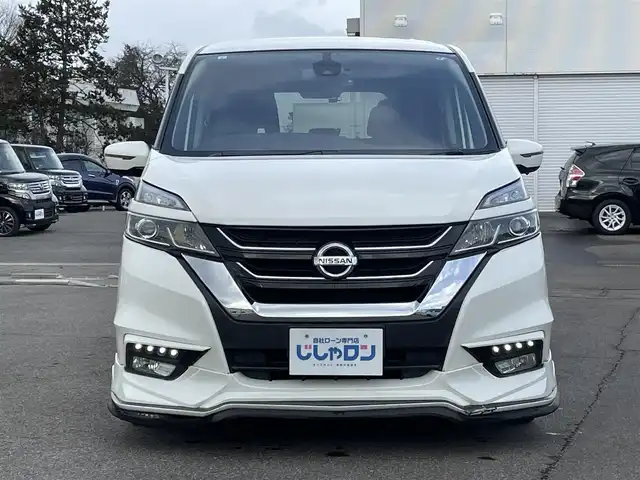 日産 セレナ ハイウェイスター 福島県 2017(平29)年 13.1万km ブリリアントホワイトパール (株)IDOMが運営する【じしゃロン福島店】の自社ローン対象車両になります。こちらは現金ご利用時の価格です。/自社ローンご希望の方は別途その旨お申付け下さい/純正９インチＳＤナビ/フルセグテレビ/バックカメラ/フリップダウンモニター/両側パワースライドドア/ハンズフリードア/エマージェンシーブレーキ/車線逸脱警報/クルーズコントロール/社外エアロ/社外マフラー