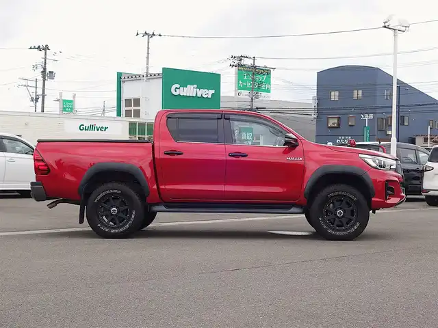 トヨタ ハイラックス Z ブラックラリーエディション 山形県 2019(令1)年 4.4万km クリムゾンスパークレッドM パートタイム4WD/衝突被害軽減システム/純正SDナビ/　　【CD DVD BT フルセグ MSV】/バックカメラ/クルーズコントロール/LEDオートヘッドライト/17インチアルミホイール/ドライブレコーダー/ステアリングスイッチ/MTモード付AT/IC付ターボ/電動格納ウィンカーミラー/フォグランプ/フロアマット/ドアバイザ―/スマートキー/ETC