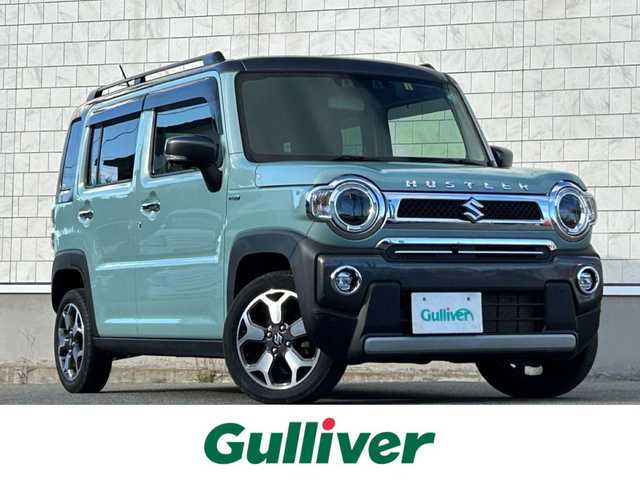 スズキ ハスラー Jスタイル Ⅱ ターボ 山形県 2022(令4)年 4.9万km オフブルーメタリック/ガンメタリック2トーンルーフ 禁煙車/ターボ/4WD/アダプティブクルーズコントロール/アイドリングストップ/デュアルカメラブレーキ/レーンキープアシスト/コーナーセンサー/車線逸脱警報/横滑り防止装置/盗難防止装置/LEDヘッドライト/オートライト/フロントフォグランプ/全周囲カメラ/ドライブレコーダー/シートヒーター（D/N）/純正フロアマット/純正ドアバイザー/保証書/取扱説明書