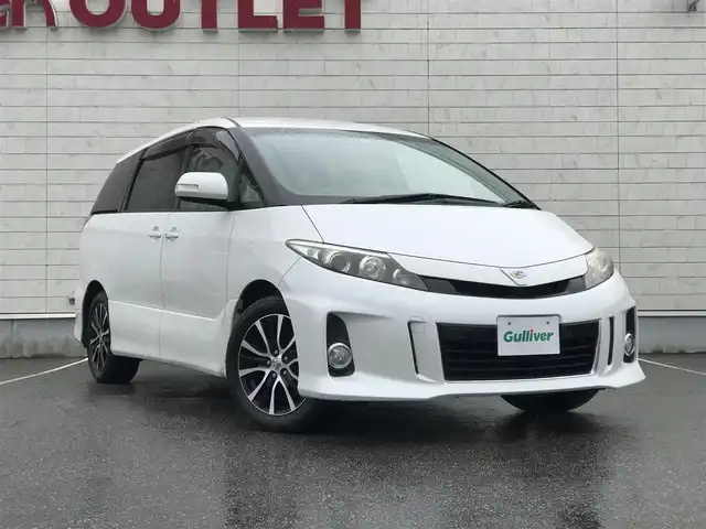 トヨタ エスティマ アエラス 富山県 2015(平27)年 6.5万km ホワイトパールクリスタルシャイン ○純正ナビ/○フルセグTV/○バックカメラ/○パワースライドドア（両側）/○ビルトインETC/〇フリップダウンモニター/○クルーズコントロール/○HIDヘッドランプ/〇フォグランプ/〇オートライト/○OP純正17インチアルミホイール/○左右独立オートエアコン/○革巻きステアリングホイール/○スマートエントリー/○禁煙車