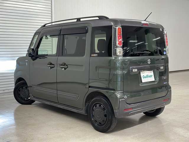 スズキ スペーシア ギア HYBRID XZターボ 熊本県 2020(令2)年 5.7万km クールカーキパールメタリック/ガンメタリック2トーン 純正SDナビ（ラジオ、フルセグ、BT、CD、DVD）/全方位カメラ/ETC/前後ドライブレコーダー/クルーズコントロール/パドルシフト/前後コーナーセンサー/シートヒーター/レーンキープ/衝突被害軽減ブレーキ/横滑り防止/ステアリングリモコン/オートハイビーム/オートライト/・LEDヘッドライト/・フォグランプ/両側パワースライドドア/純正フロアマット/ルーフレール