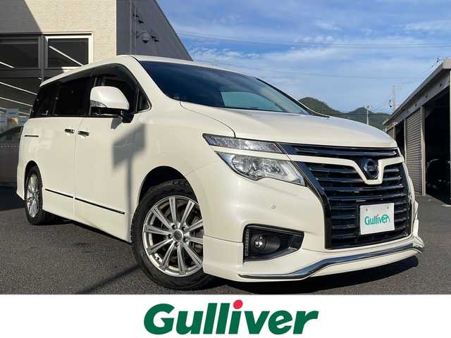 日産 エルグランド 250HWS アーバンクロム 山形県 2018(平30)年 5.6万km ブリリアントホワイトパール ・ワンオーナー/・純正ナビ/ＣＤ/DVD/フルセグ/ＢＴ/・純正フリップダウンモニター/・両側パワースライドドア/・全周囲カメラ/・パワーバックドア/・ハーフレザーシート/・ＴＶキャンセラー/・オートライト/・ＬＥＤヘッドライト/・クルーズコントロール/・ドライブレコーダー/・純正リモコンエンジンスターター/・純正アルミ（ノーマルタイヤ装着）車載/・スマートキー2個