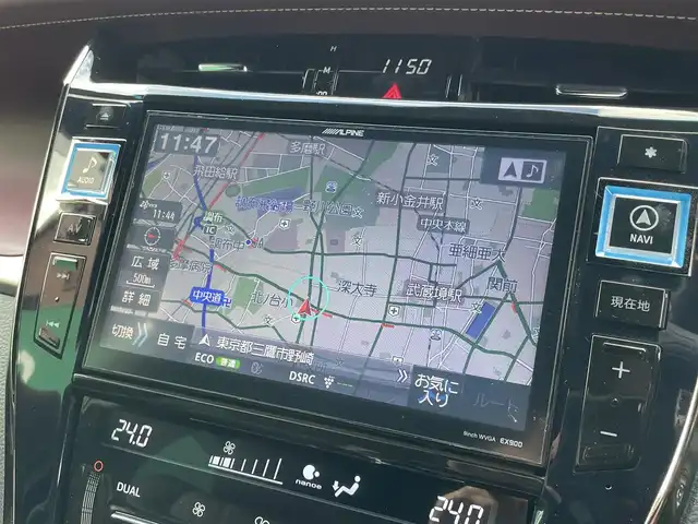 トヨタ ハリアー プレミアム 東京都 2015(平27)年 6万km ブラック ワンオーナー/純正エアロF/R/ALPINE製ナビ（EX900）/・フルセグTV/Bluetoothオーディオ/DVD/ALPINE製フリップダウンモニター（TMX-RM905）/ドライブレコーダー(CSD-790FHG)/パワーバックドア/クルーズコントロール/純正アルミホイール18インチ/合皮ハーフレザーシート/純正フロアマット/保証書/取扱説明書/スペアキー