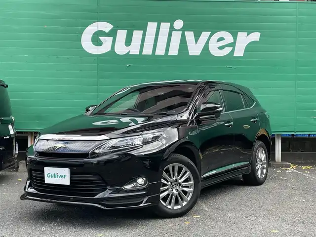 トヨタ ハリアー プレミアム 東京都 2015(平27)年 6万km ブラック ワンオーナー/純正エアロF/R/ALPINE製ナビ（EX900）/・フルセグTV/Bluetoothオーディオ/DVD/ALPINE製フリップダウンモニター（TMX-RM905）/ドライブレコーダー(CSD-790FHG)/パワーバックドア/クルーズコントロール/純正アルミホイール18インチ/合皮ハーフレザーシート/純正フロアマット/保証書/取扱説明書/スペアキー