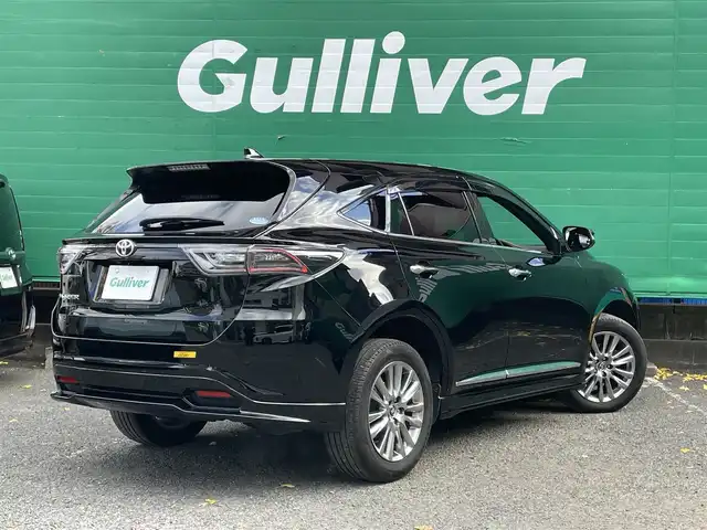 トヨタ ハリアー プレミアム 東京都 2015(平27)年 6万km ブラック ワンオーナー/純正エアロF/R/ALPINE製ナビ（EX900）/・フルセグTV/Bluetoothオーディオ/DVD/ALPINE製フリップダウンモニター（TMX-RM905）/ドライブレコーダー(CSD-790FHG)/パワーバックドア/クルーズコントロール/純正アルミホイール18インチ/合皮ハーフレザーシート/純正フロアマット/保証書/取扱説明書/スペアキー