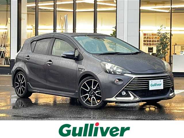 トヨタ アクア G G’s 新潟県 2016(平28)年 9.8万km グレーメタリック 純正ナビ(NSCP-W64)/(AM/FM/CD/DVD/SD/Bluetooth)/トヨタセーフティセンス/・プリクラッシュセーフティ/・レーンディパーチャーアラート/・オートマチックハイビーム/クルーズコントロール/バックカメラ/LEDヘッドライト/オートライト/ハーフレザーシート/純正17インチアルミホイール/純正ビルトインETC/リモコンキー/スペアキー×1/取扱説明書/保証書