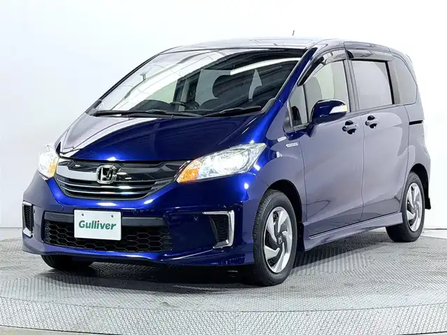 ホンダ フリード ハイブリット プレミアムエディション 大阪府 2016(平28)年 7.2万km コバルトブルーパール 純正ナビTV バックカメラ 両側パワースライドドア ハーフレザーシート クルーズコントロール スマートキー クリアランスソナー オートライト HIDヘッドライト ETC