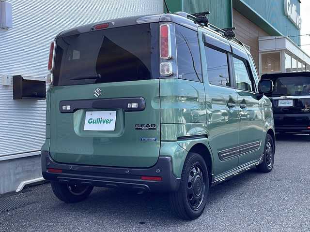 スズキ スペーシア ギア HYBRID XZ 岐阜県 2020(令2)年 3.8万km ツールグリーンパールメタリック/ガンメタリック2トーンルーフ 純正SDナビ(CN-RZ833)/【フルセグTV/CD/DVD/SD/Bluetooth】/両側パワースライドドア/衝突被害軽減ブレーキ/レーンキープアシスト/車両接近通報装置/コーナーセンサー/前席シートヒーター/オートLEDライト/オートマチックハイビーム/ETC/横滑り防止装置/盗難防止装置/アイドリングストップ/プッシュスタート/スマートキー/純正フロアマット/ベンチシート
