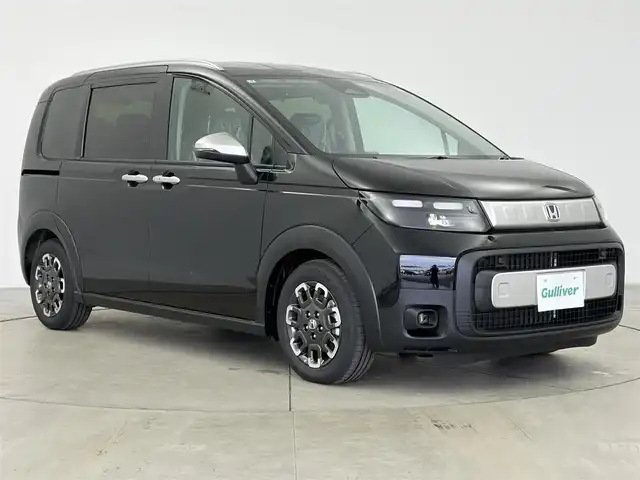 ホンダ フリード ハイブリット e:HEV クロスター 愛知県 2025(令7)年 0.1千km 黒 登録済未使用車/登録時走行距離5km/純正9インチナビ/Bluetooth/フルセグTV/AppleCarPlay/AndroidAuto/バックカメラ/ホンダセンシング/衝突軽減ブレーキ/レーンキープアシスト/アダプティブクルーズコントロール/両側パワースライドドア/ハーフレザーシート/前席シートヒーター/純正15インチアルミホイール