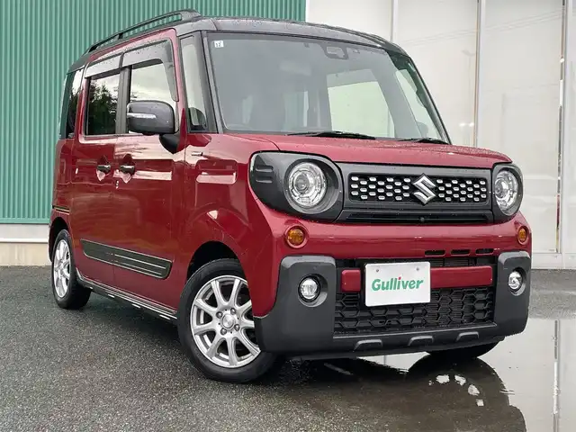 スズキ スペーシア ギア HYBRID XZ 福岡県 2019(令1)年 3.8万km フェニックスレッドパール/ガンメタリック2トーンルーフ ワンオーナー/純正8型ナビ/フルセグTV/両側パワースライドドア/全方位モニター/ドライブレコーダー/ビルトインETC/セーフティサポート/・衝突被害軽減ブレーキ/・前後誤発進抑制/・車線逸脱警報/・ハイビームアシスト/・先行車発進お知らせ/・リアパーキングセンサー/LEDヘッドランプ/革巻きステアリング/前席シートヒーター/社外14インチアルミホイール/キーレスプッシュスタート/禁煙車