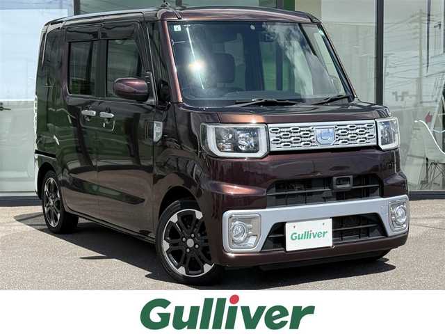 ダイハツ ウェイク G SA 道南・函館 2015(平27)年 10万km プラムブラウンクリスタルマイカ /スマートアシスト//寒冷地仕様//ターボ車//両側パワースライドドア//社外メモリーナビ（carrozzeria AVIC-RZ09)/ (フルセグTV/DVD/CD/BT/SD/iPod/Fm/AM)//後席フリップダウンモニター（carrozzeria)//バックカメラ//運転席シートヒーター//革巻きステアリング//アイドリングストップ//横滑り防止//LEDヘッドライト//フォグランプ//プッシュスタート//スマートキー//社外エンジンスターター//社外ドライブレコーダー（前後）//社外AW付14インチ冬タイヤ積込