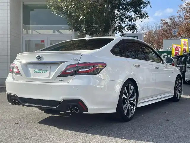 トヨタ クラウン ハイブリッド RS 鳥取県 2018(平30)年 7.5万km ホワイトパールクリスタルシャイン トヨタセーフティセンス/モデリスタエアロ/モデリスタ19AW/サンルーフ/白本革シート/・前席パワーシート/シートヒーター/ベンチレーション/ハンドルヒーター/メーカーナビ/・フルセグ/Bluetooth/CD/DVD/全方位モニター/スマートキー/プッシュスタート/ビルトインETC2.0/レーダークルーズコントロール/ブランドスポットモニター/ヘッドアップディスプレイ/オートホールド/ABS/W＆サイドエアバック/カーテンエアバック/LEDヘッドライト/オートライト/オートマチックハイビーム