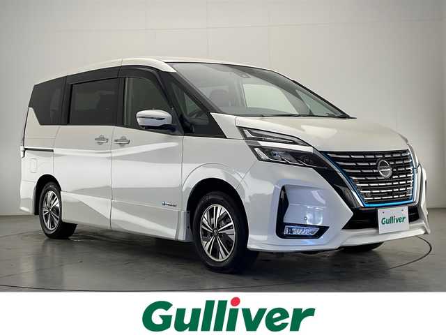 日産 セレナ e－パワー ハイウェイスター V 宮崎県 2020(令2)年 6.4万km ブリリアントホワイトパール 禁煙車/エマージェンシーブレーキ/純正10型ナビTV/（CD/DVD/FMAM/Bluetooth/Blu-ray/フルセグTV）/純正リアフリップダウンモニター/純正LEDオートライト/純正フォグ/純正15インチアルミ/純正フロアマット/ハンズフリー両側電動スライドドア/プロパイロット/アラウンドビューモニター/ブラインドスポットモニター/パーキングアシスト/クリアランスソナー/電子パーキング/オートホールド/撥水合皮シート/前席シートヒーター/ステアリングヒーター/本革巻ハンドル/ウインカードアミラー/Wオートエアコン/インテリジェントキー/プッシュエンジンスタート/スペアキー