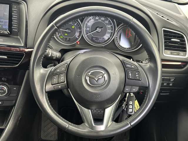 マツダ アテンザ ワゴン XD Lパッケージ 愛知県 2013(平25)年 7.5万km ブルーリフレックスマイカ 純正HDDナビ/　・CD/DVD/BT/フルセグ/バックカメラ/ステアリングリモコン/レーダークルーズコントロール/ETC/ドライブレコーダー/パワーシート/シートヒーター/純正フロアマット/ルーフレール/純正19インチアルミホイール/RVM/衝突軽減システム/取扱説明書/保証書/スマートキー/スペアキー
